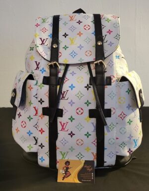 White Multi Color Louis Vuitton Backpack